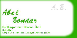 abel bondar business card