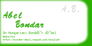 abel bondar business card